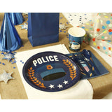 24 Set Disposable Dinnerware Tableware for Police Party Boys Kids