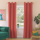 Sun Zero Riley Kids Bedroom Blackout Grommet Curtain Panel, 40" x 63, Sunset Coral