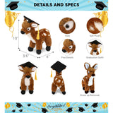 Standing Deer Graduation Plush with Gown and Cap Tassel 10 Inches