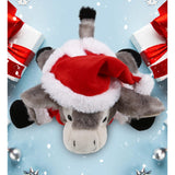 Santa Lying Grey Donkey Stuffed Animal Plush with Outfit 9 Inches