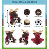 Moose Stuffed Toy with Soccer Ball Plush and Red Plaid Hoodie 10