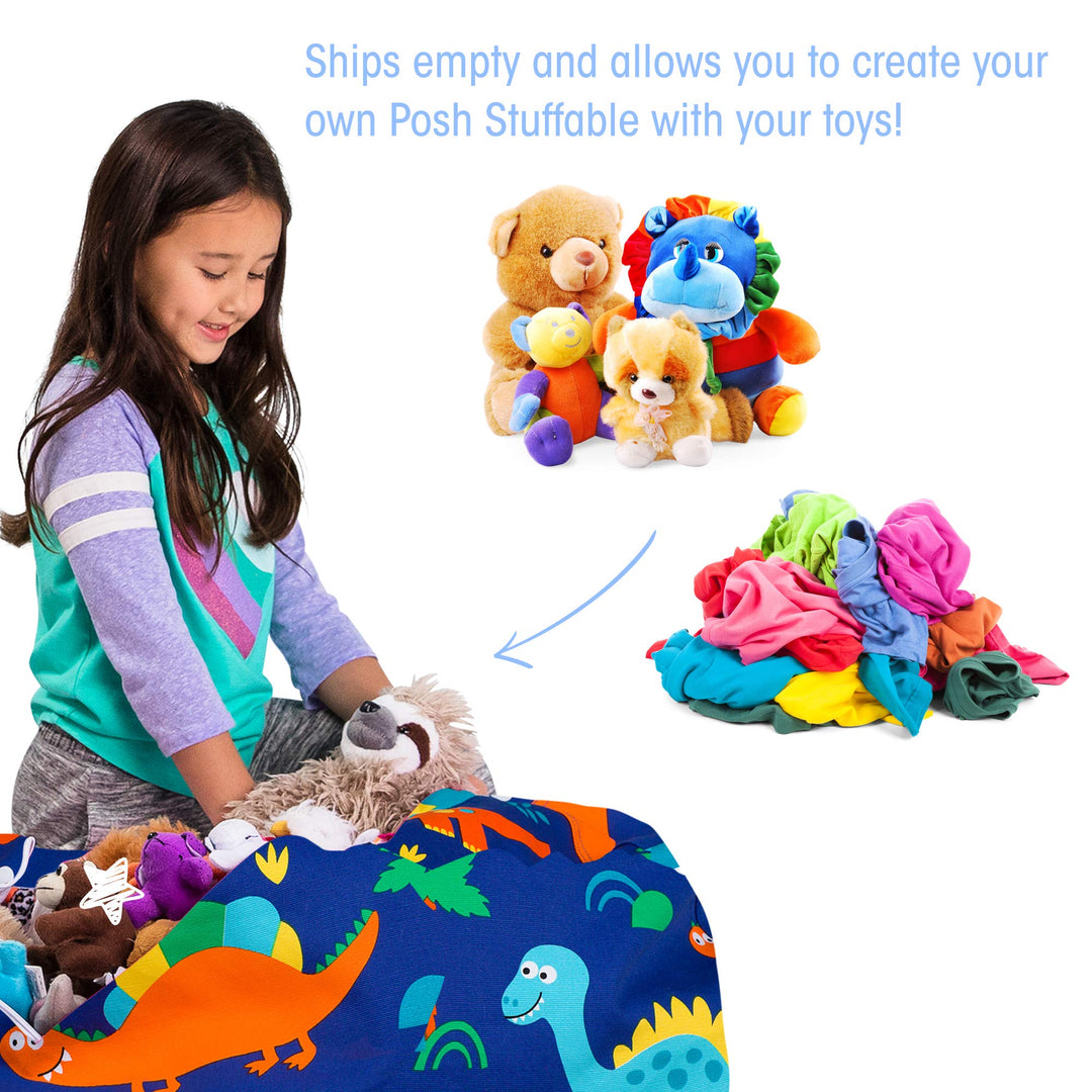 Posh Creations Stuffable Kids Stuffed Animal Storage Bean Bag Chair