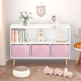 Kids Bookcase with Collapsible Fabric Drawers Children's Book