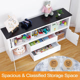 Kids Toy Storage Organizer Cabinet with Bookshelf White