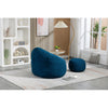 Lazy Bean Bag Sofa Chair for Adults with Foam Filled Footrest Blue