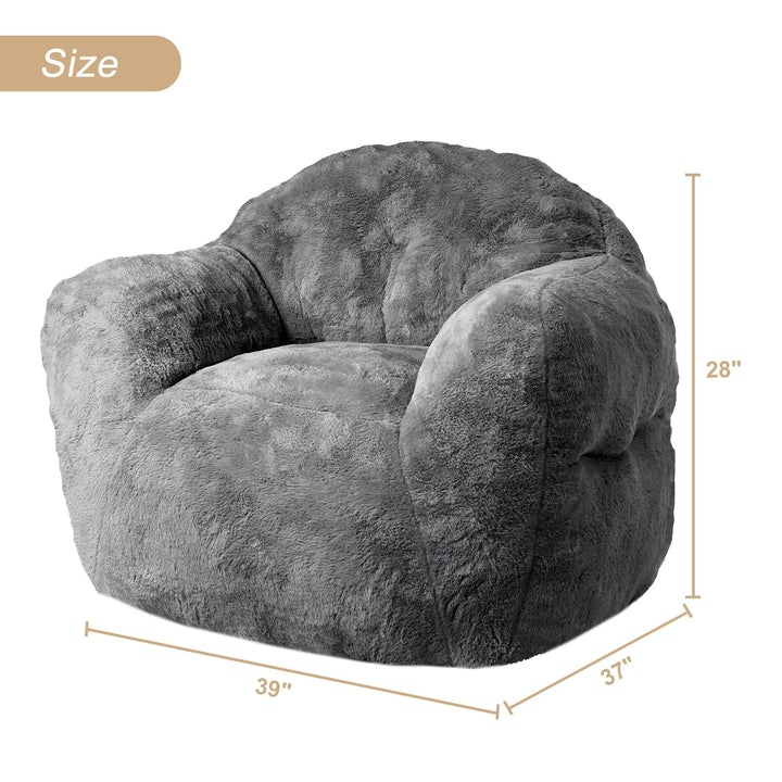 Bean Bag Chair with Filler Grey Casual