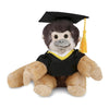 Squirrel Monkey Graduation Plush with Gown and Cap Tassel 6.5 Inches Black Brown Polyester