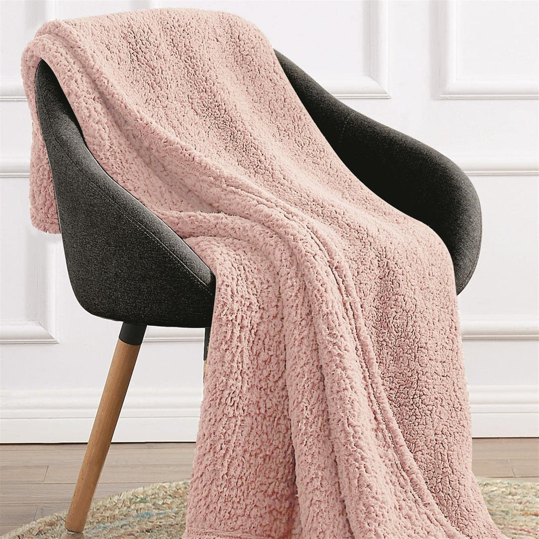 My World - Kids Cloud Sherpa Throw - Extra Fluffy and Soft - Navy, 50x60 (TH4245NV-9100)