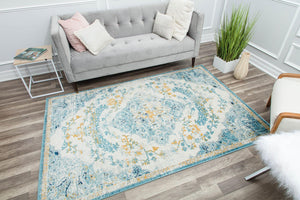 Rugs America Harper HY50C Transitional Distressed Vintage Non-Shedding Living Room Bedroom Nursery Dining Home Office Area Rug 8'0"X10'0", Fresh Chicory