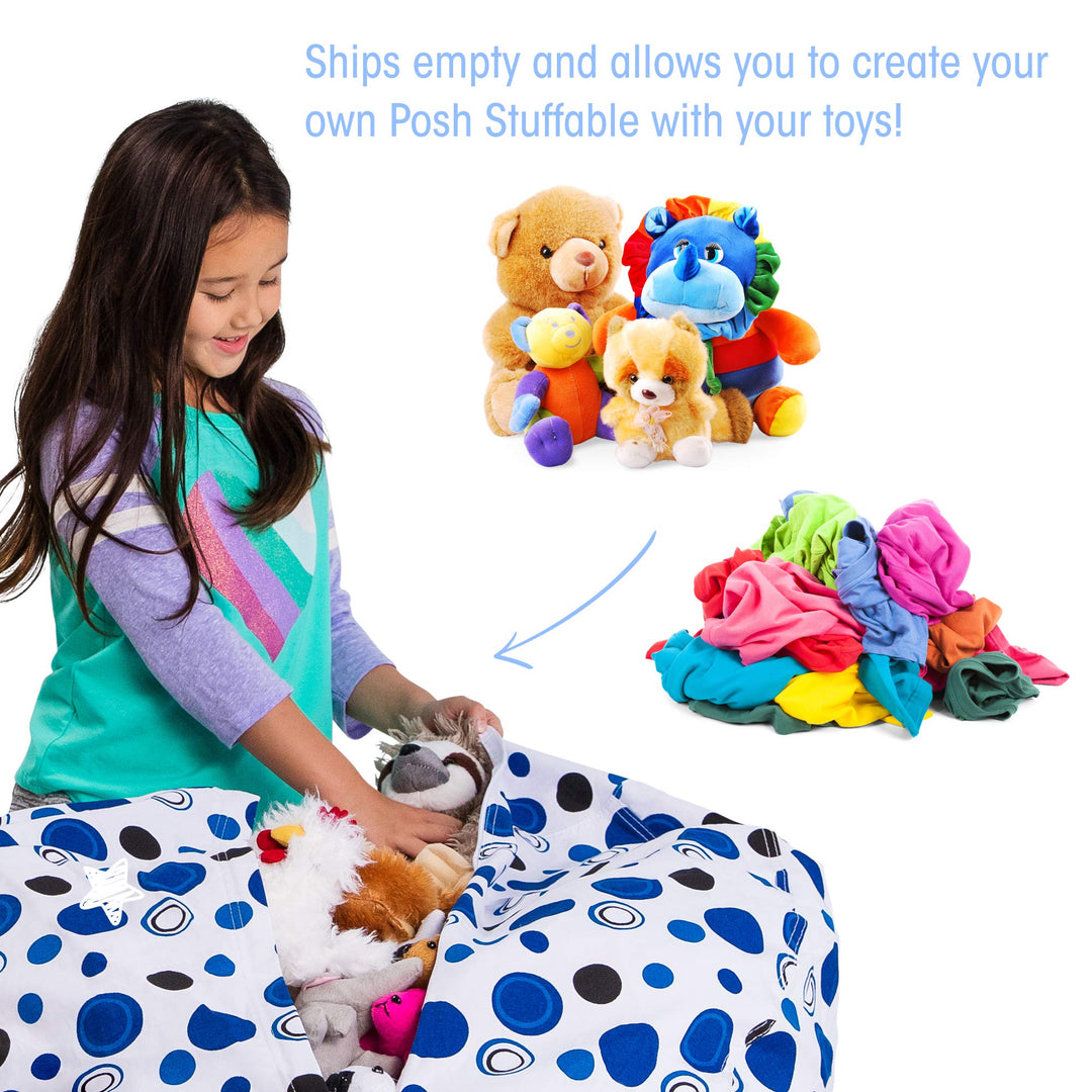 Posh Creations Stuffable Kids Stuffed Animal Storage Bean Bag Chair