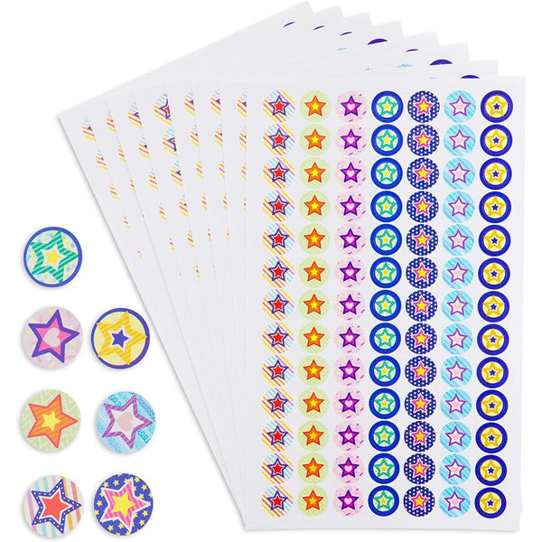 Teacher Stickers Small Reward Stars for Kids Students (91 X 30 Sheets) Multi Color Children's Art