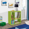 4-Cube Open Bookcase Kids Toy Storage Shelf Organizer (Green) Green Wood