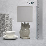 Simple Designs 12.8" Ceramic Owl Bedside Table Desk Lamp