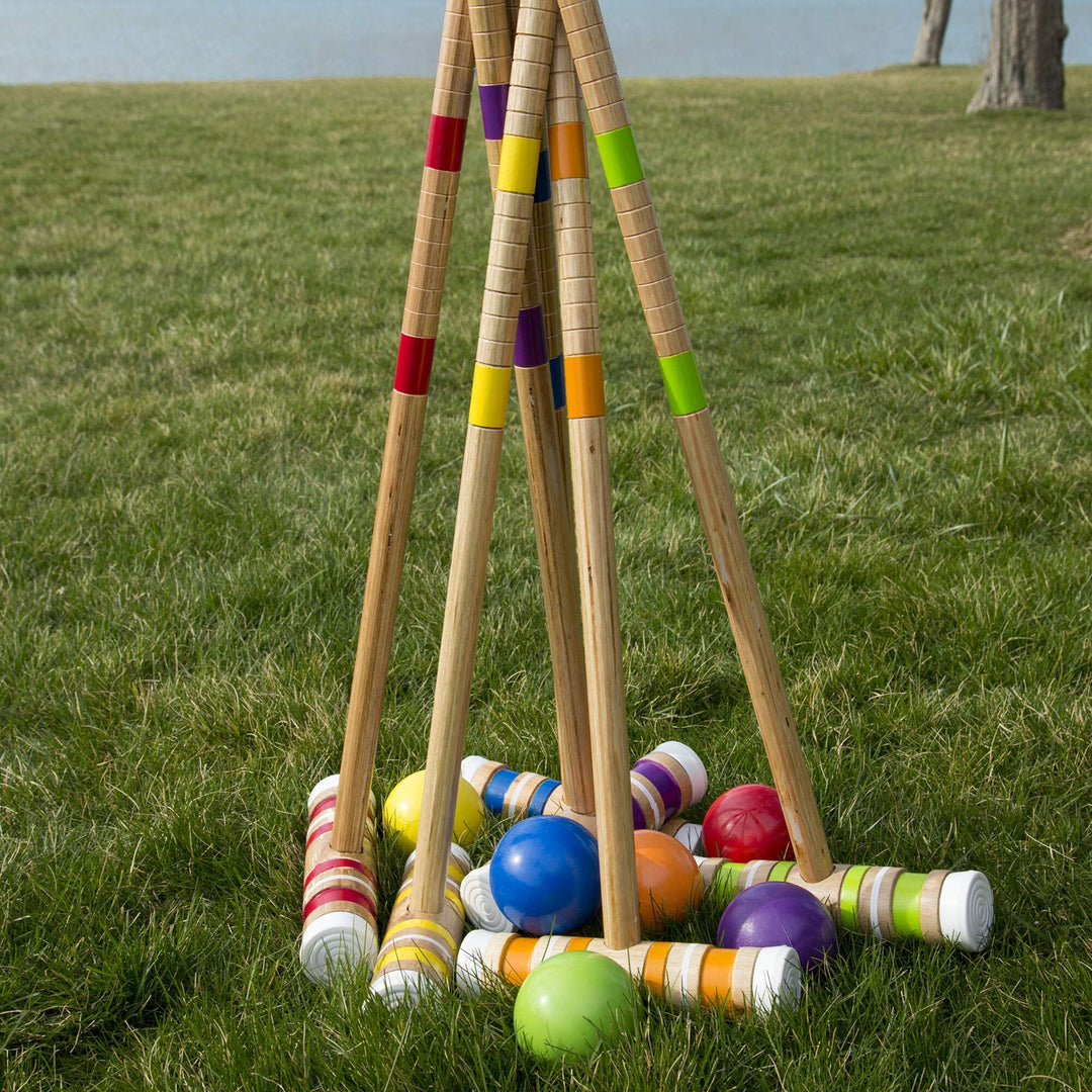 Complete Croquet Set with Carrying Case - Multicolor 3" Ball Boys