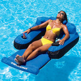 55" Inflatable Blue and Black Ultimate Floating Swimming Pool Chair