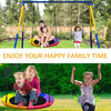 2 Seat Swing Set for Backyard with 1 Saucer Belt Multi-Colorful