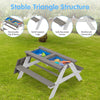 3-in-1 Kids Outdoor en Picnic Table Grey Modern Contemporary