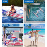 2 Pack nflatable USA Flag Jumbo Pool Noodle Floats with Confetti 74