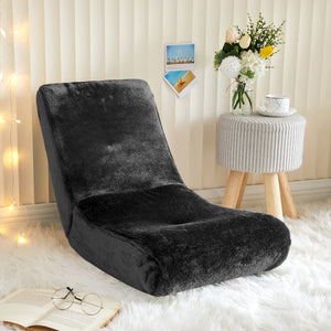 Heritage Kids Faux Fur Video Rocker Gaming Chair, Black 21D x 16.1W x 23.2H in