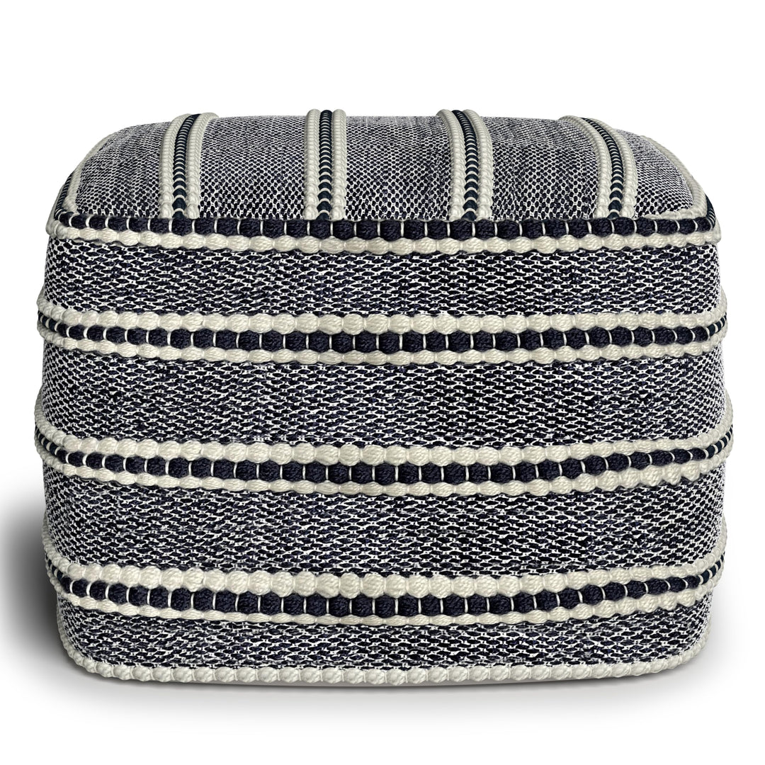 SIMPLIHOME Corrie 18 Inch Boho Square Woven Outdoor/ Indoor Pouf in