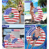 Inflatable USA Flag Giant Pool Float Tube with Sparkle Confetti 48