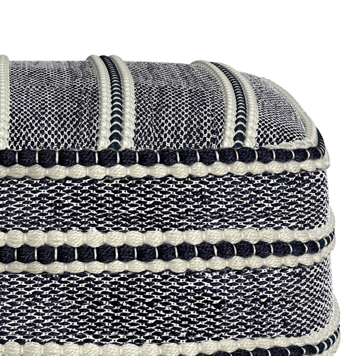 SIMPLIHOME Corrie 18 Inch Boho Square Woven Outdoor/ Indoor Pouf in