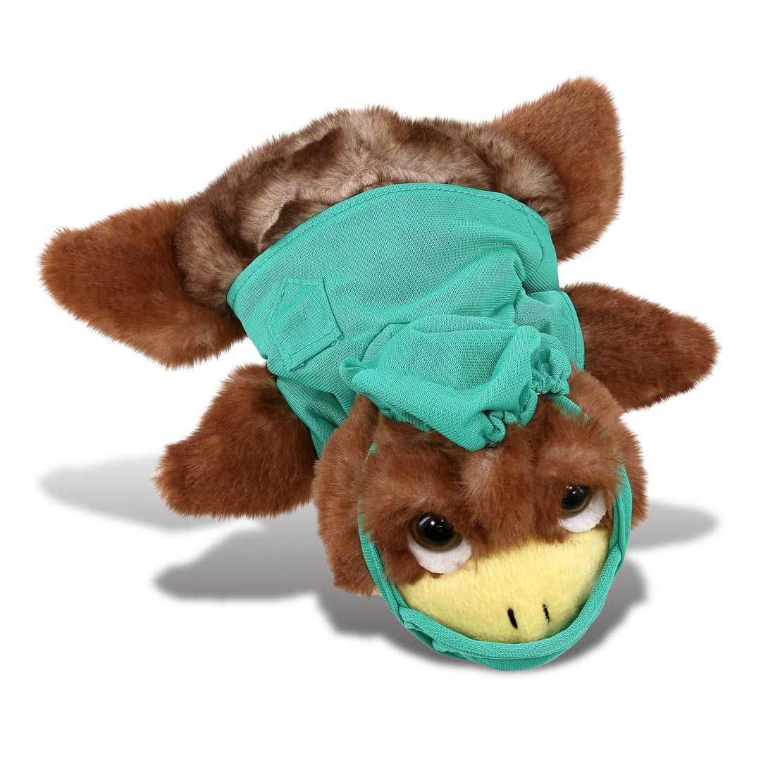 Brown Sea Turtle Small Doctor Plush with Scrub Uniform and Cap 7 Inches Green Polyester