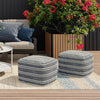 SIMPLIHOME Corrie 18 Inch Boho Square Woven Outdoor/ Indoor Pouf in