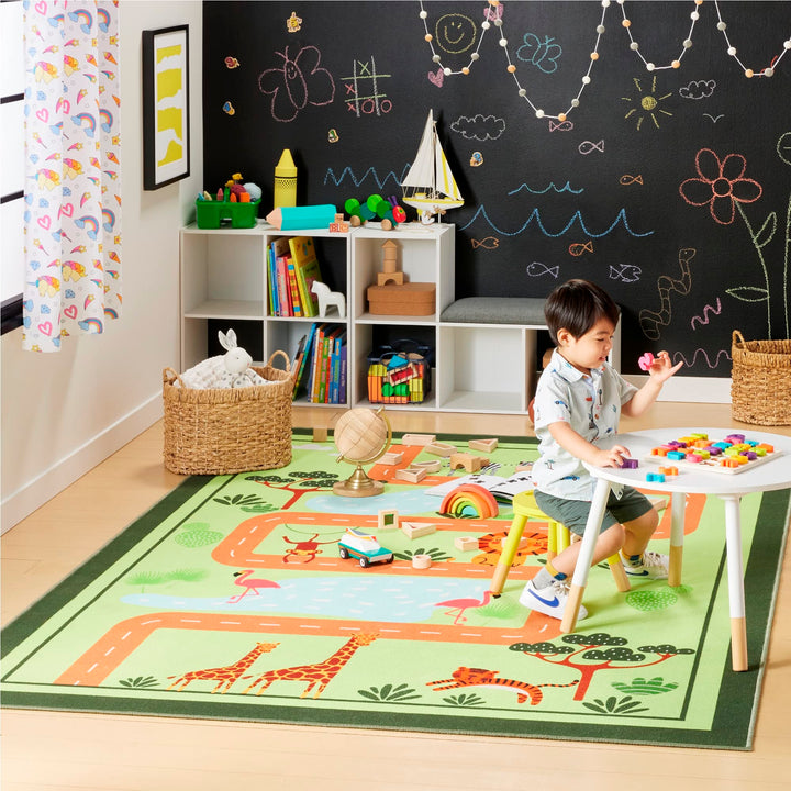 Jungle Road Kids Machine Washable Area Rug