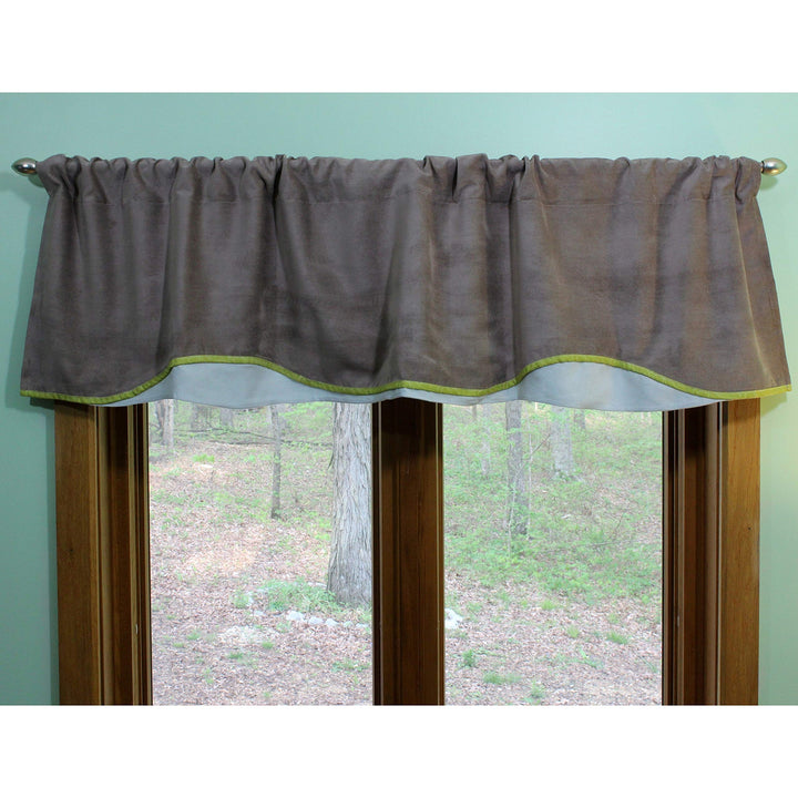 Cocoa Valances - 2 Window Saver Pack Blue Brown Green Casual Nylon