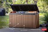 Keter Darwin 150 Gallon Resin Large Deck Box - Organization and