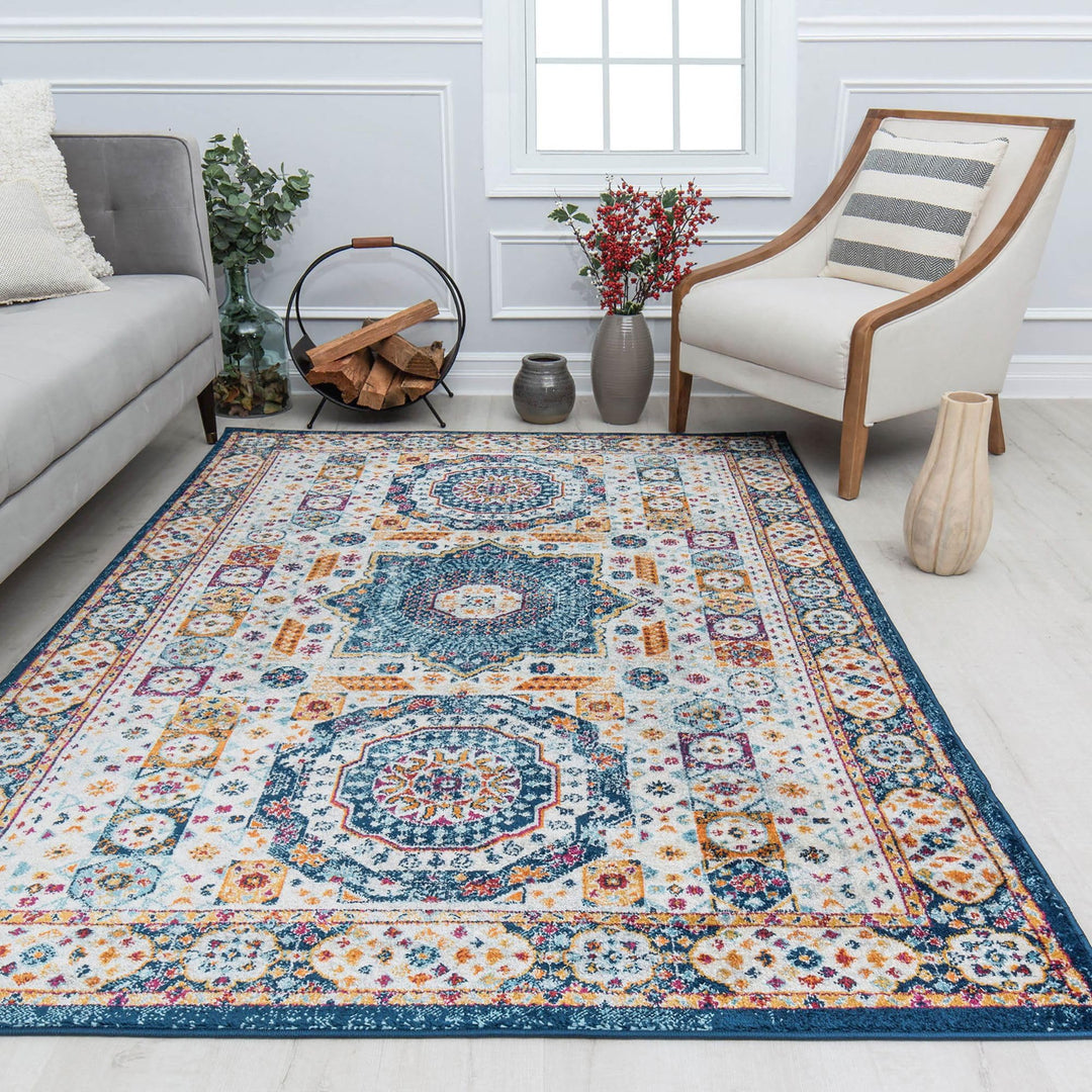 Hailey Geometric Medallion Traditional Area Rug by Rugs America