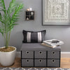 Simplify Grey 6 Drawer Collapsible Storage Ottoman Perfect for