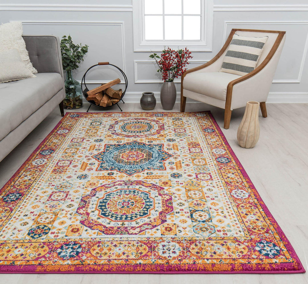 Hailey Geometric Medallion Traditional Area Rug by Rugs America