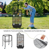 62 Inch Metal Bird Cage Cages for Parrot with Roof Top