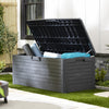 Toomax Florida Weatherproof Lockable Deck Storage Box Bench for Outdoor Pool Patio Garden Furniture and Indoor Toy Bin Container Anthracite