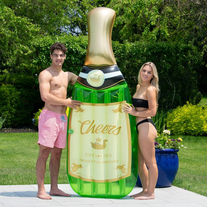 94" Green and Gold Champagne Swimming Pool Float