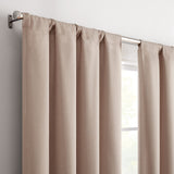 Eclipse Cannes Magnitech 100% Blackout Curtain, Rod Pocket Window Curtain Panel, Seamless Magnetic Closure for Bedroom, Living Room or Nursery, 63 in long x 40 in wide, (1 Panel), Natural/ Linen