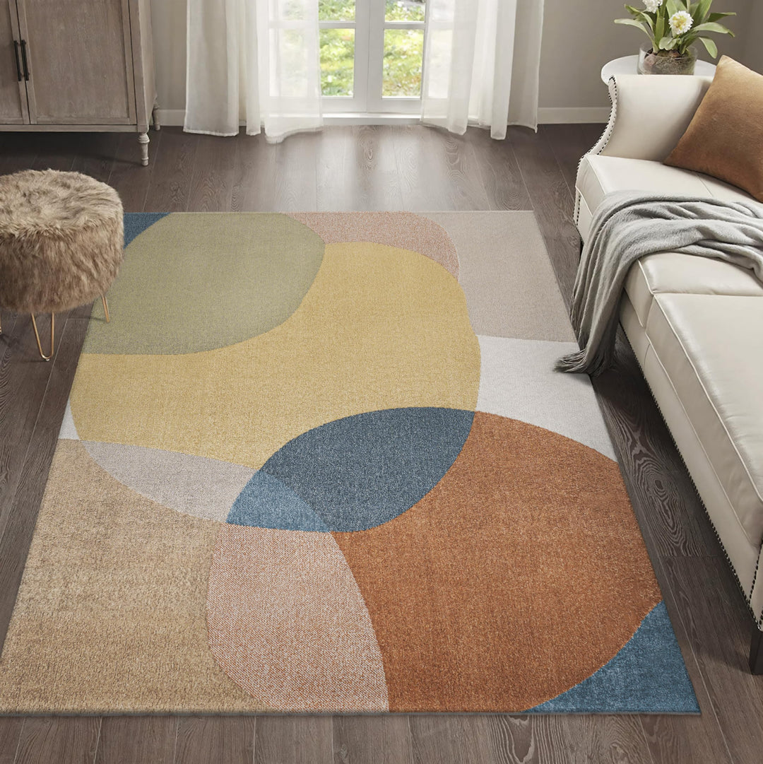 JONATHAN Y Riley Geometric Kids & Novelty Machine-Washable Multi Area Rug