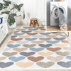 JONATHAN Y KDW101A-8 Dila Modern Hearts Geometric Machine-Washable Indoor Area Rug, Kids & Novelty, Modern, Vintage, Bedroom, Kitchen, Living Room, Easy-Cleaning, Non-Shed, 8 X 10, Ivory/Blue/Orange