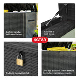 Keter 230 Gallon Resin Rattan Look Large Outdoor Storage Deck