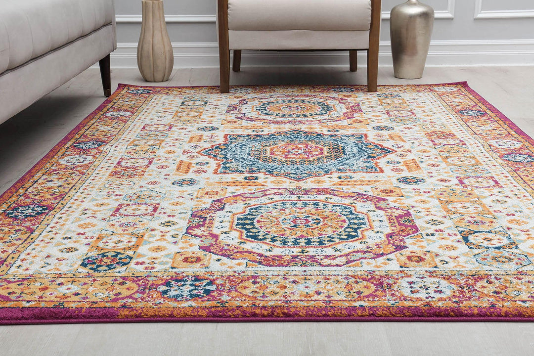 Hailey Geometric Medallion Traditional Area Rug by Rugs America