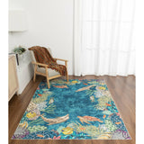 Kids Collection Dolphins and Multi Color Area Rug 5'x'7' 5" X 7"