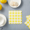 Pack Yellow Plaid Paper Napkins for Birthday Party Supplies (6.5 X 6.5