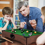 Mini Tabletop Pool Set- Billiards Game Includes Game Balls, Sticks, Chalk, Brush and Triangle-Portable and Fun for the Whole Family by Hey! Play!(Green)