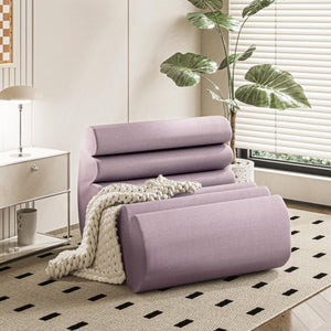 Single Reading Foam Sofa Chair Lounger with Removable Washable Cover Purple