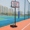 Portable 4.76-10ft Height Adjustable Waterproof Basketball Hoop System with Led Colorful Lights Black Metal