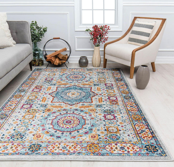 Hailey Geometric Medallion Traditional Area Rug by Rugs America