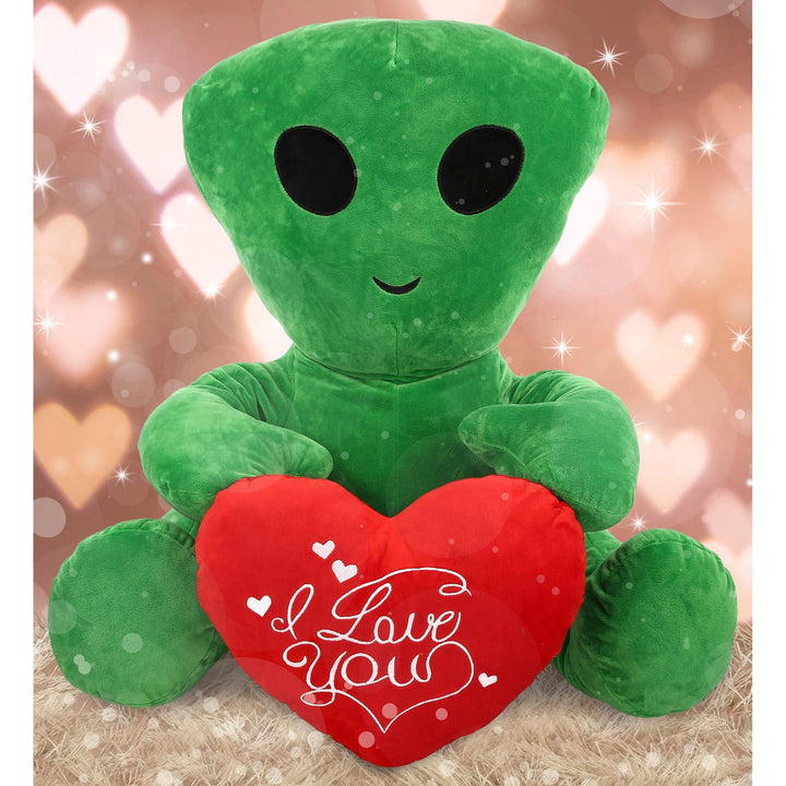 I Love You Alien XL Plush â€“ Cute with 24 Inches Green