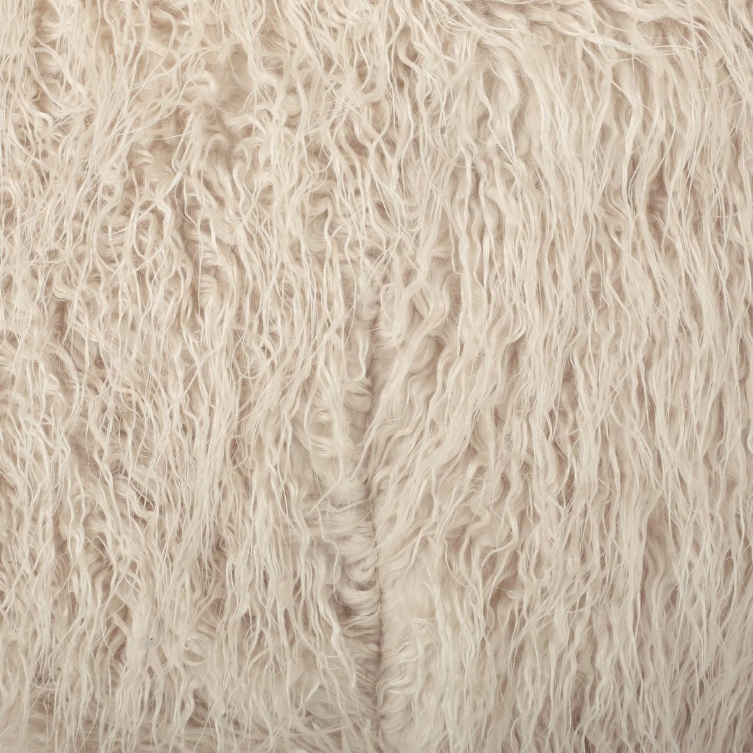 Rounded Fur Bean Bag with Softness and Comfort Brown Modern